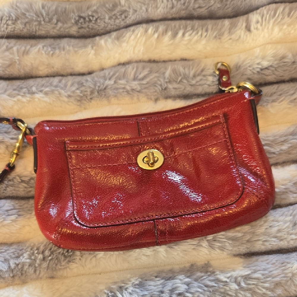 Coach Red Leather Wristlet